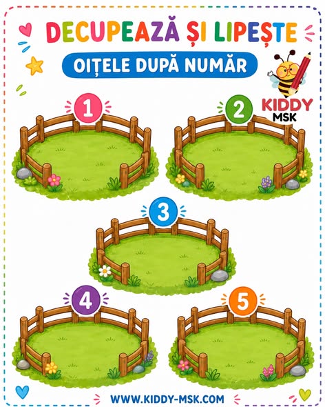 Oițele după număr — Decupează și lipește — prima pagină